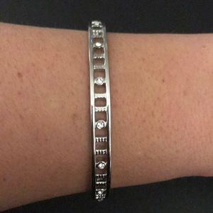 Lia Sophia silver & rhinestone bangle